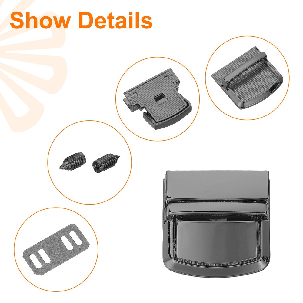 5Set Turn Lock Clasp, Rectangle Press Locks Clasp (34x33mm, Metallic Black)