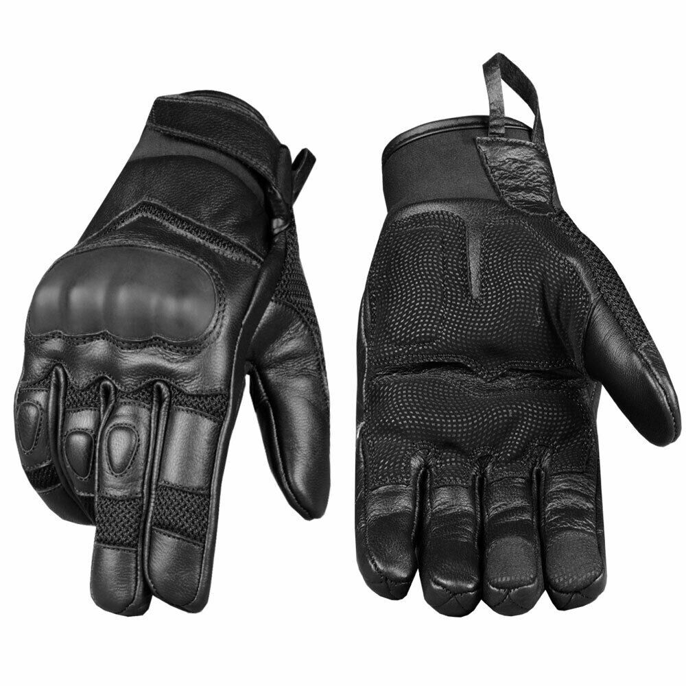 Men's Touchscreen Leather & Mesh Motorcycle Men Cruiser Gloves