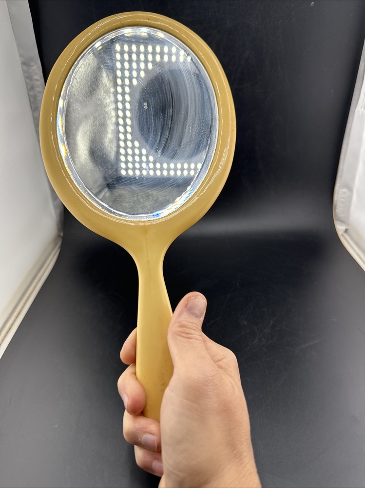 Vintage Oval Beveled Double Sided Vanity Hand Mirror 14"
