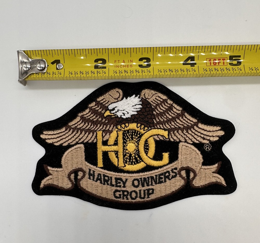 Harley Davidson Owners Group HOG Gold Heritage Eagle Patch Motorcycle 5”
