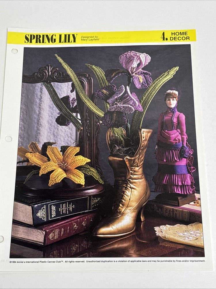 Spring Lily Annie's Attic Plastic Canvas Pattern Page