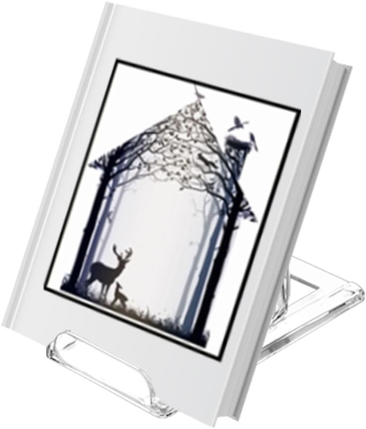 10 Pack Acrylic Display Stands Adjustable Clear Book and Plate Holders