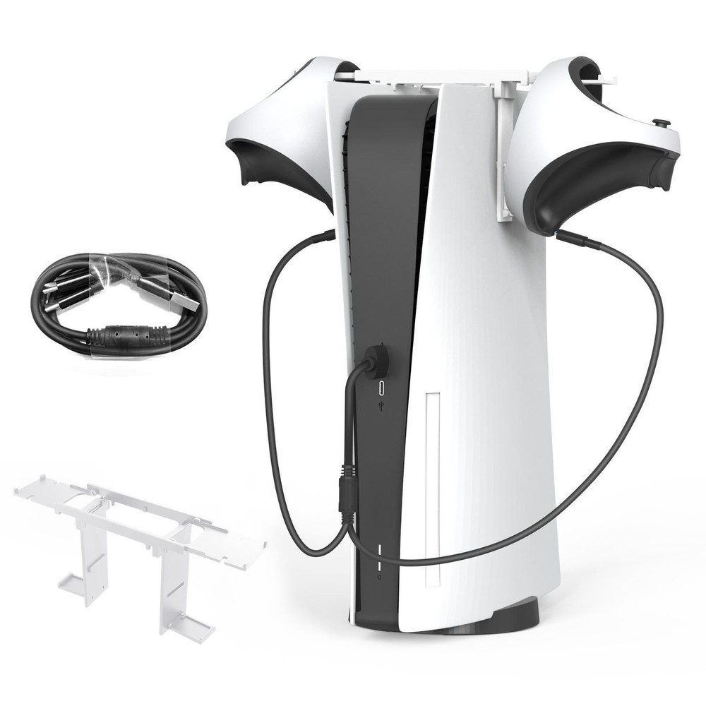 Controller Storage Holder Headset Organize Bracket+Charging Cable for PS5 PS VR2