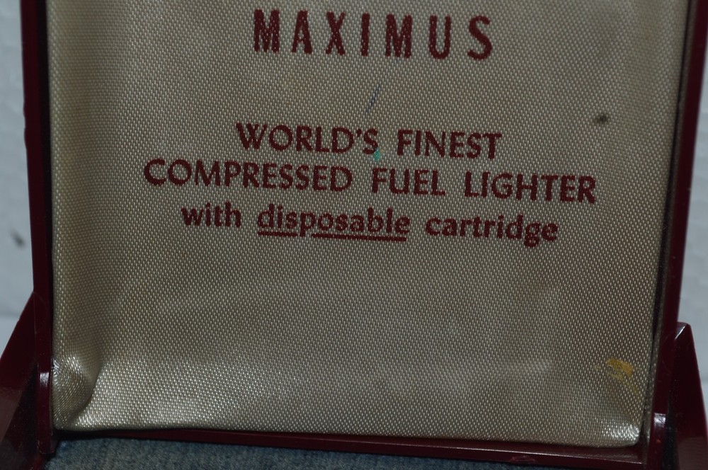 RONSON MAXIMUS Storage Box & Pouch For Pocket Lighter Circa 1952