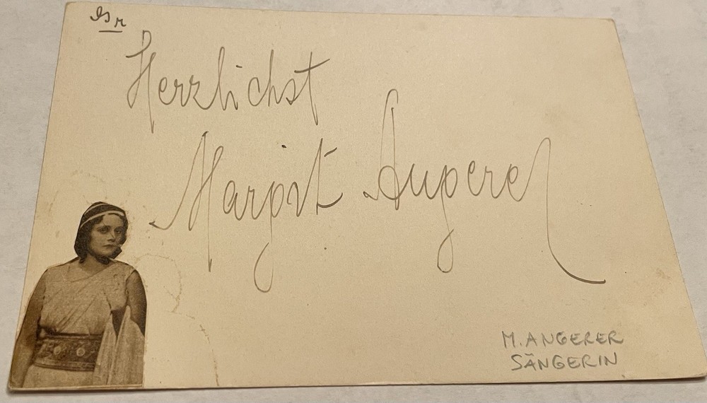 Hungarian Opera Soprano Margit Angerer Autograph