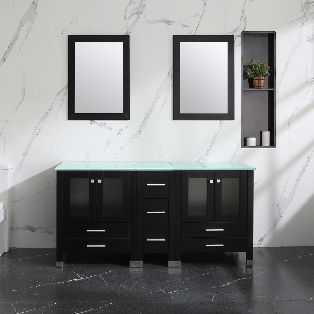 Bathroom Vanities 60" Double Cabinets Combo w/Mirror