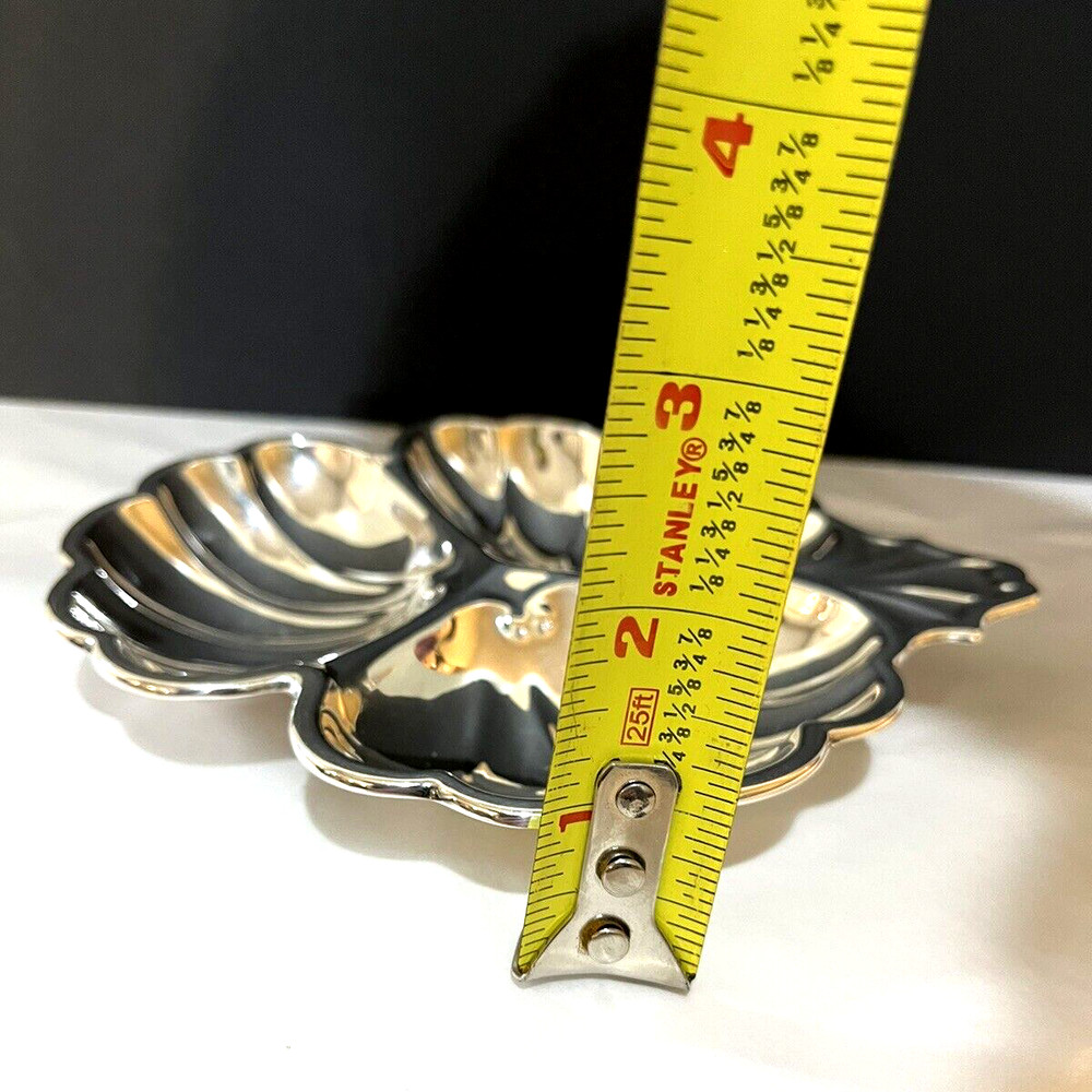 Frank Smith Sterling Silver Divided Clover Dish 126 Grams No Monogram.