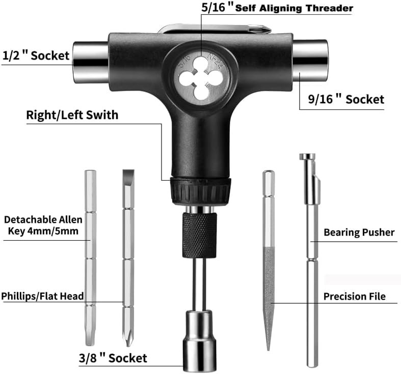 Essential Multi-Function Skate Tool - 10-in-1 Design for Skateboarding & More