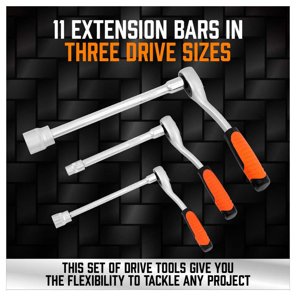 20 PCS Extension Bar Set 1/4" 3/8" 1/2" Drive Socket Extension Set Joint Adaptor