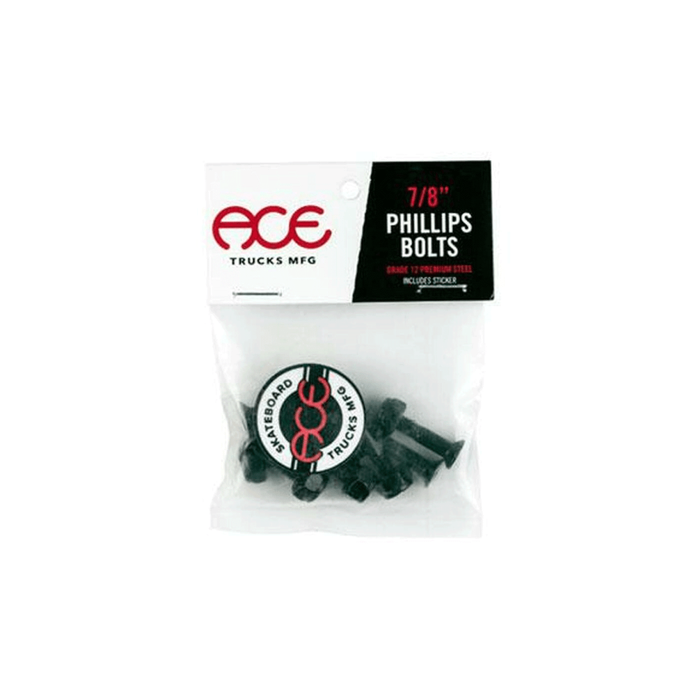 Ace Skateboard Hardware Phillips 7/8" Black