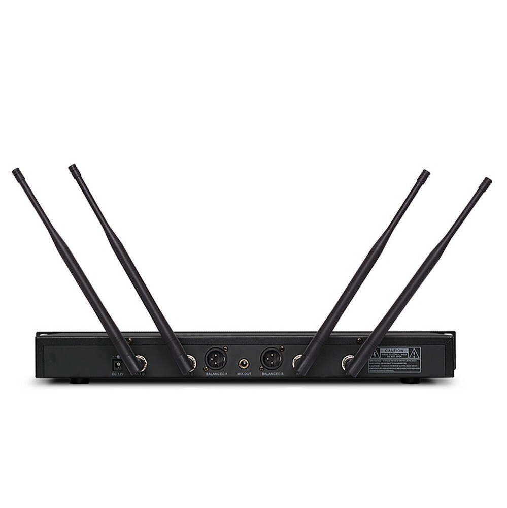 Wireless mic System True Diversity UHF Dual Handheld Dynamic Microphone Church