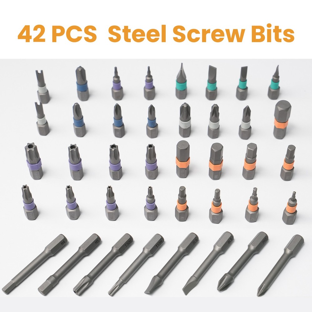 42piece T-Shaped Ratchet Screwdriver Kit with Detachable Handle & Storage Case