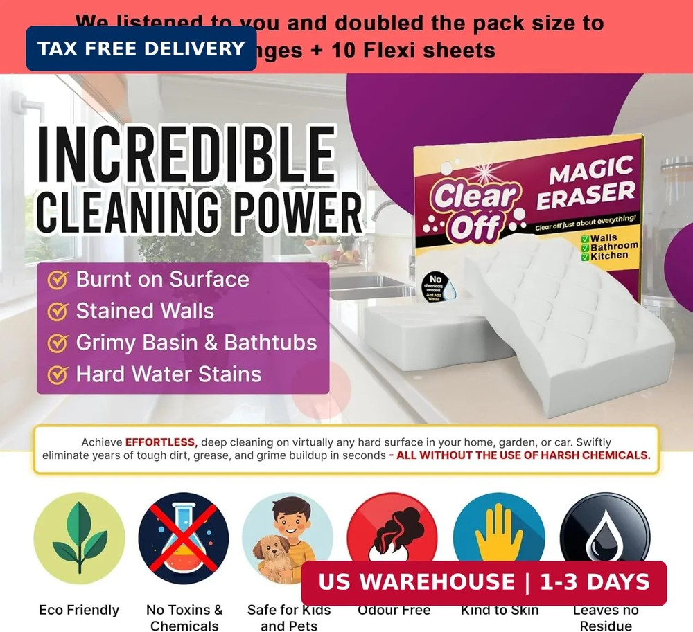 20 Pack Upgraded Magic Sponge Eraser Extra Large Super Powerful - Melamine Spong