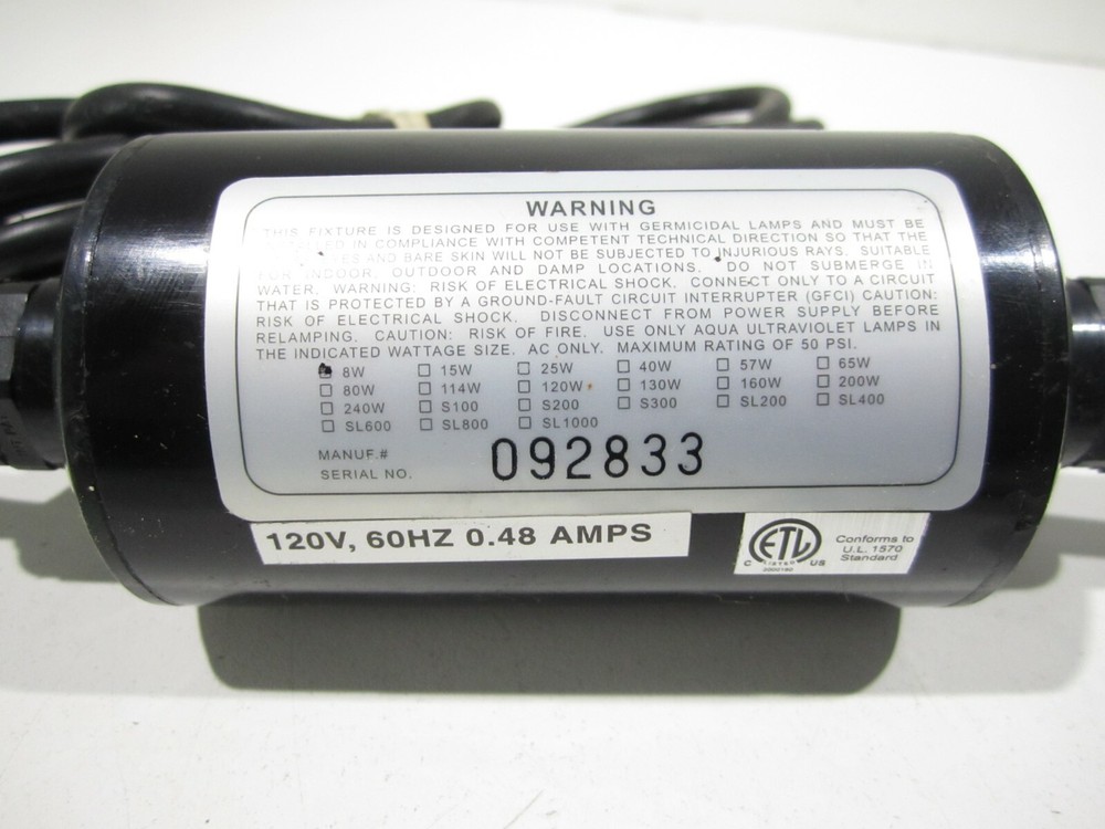 Aqua Ultraviolet UV Clarifier (Partial) w/8W Bulb