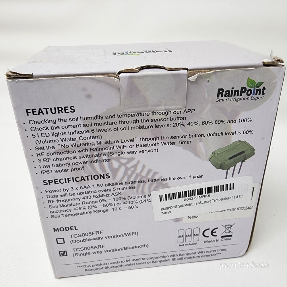 Rainpoint Soil Moisture Sensor Single-Way Version Bluetooth