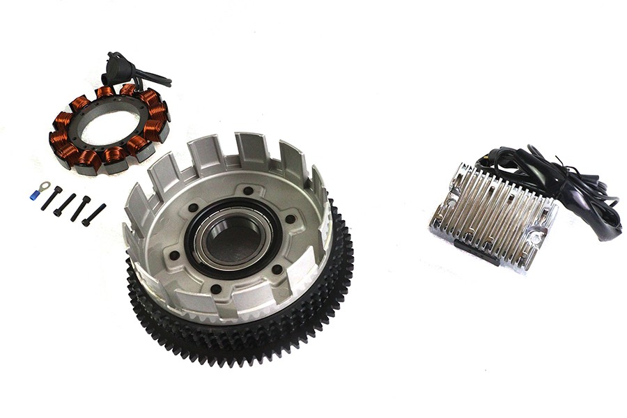 Alternator 19 Amp Charging System Kit Chrome for Harley-Davidson