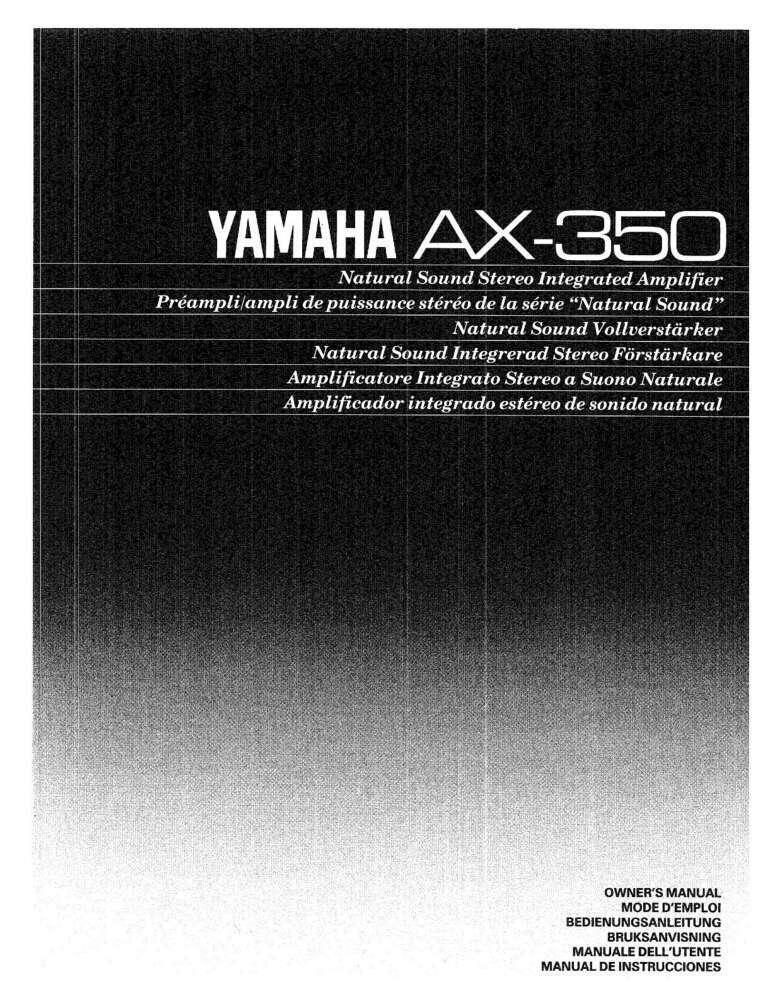 Yamaha AX-350 Amplifier Owners Manual