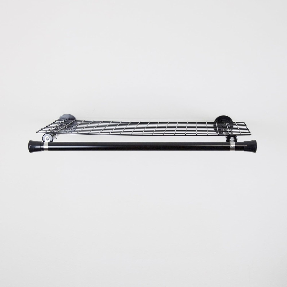 Rod Desyne Single Shelf with Hanger, Black