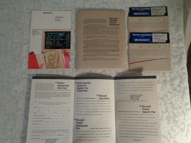 Microsoft QuickBASIC Compiler 2.0 5.25" Floppy Vintage Computer Programming Tool