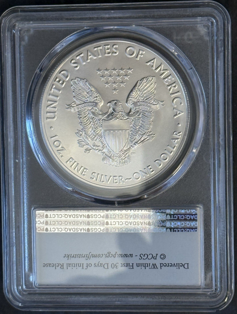 2018 Silver Eagle PCGS MS70 FIRST STRIKE (Flag Label)
