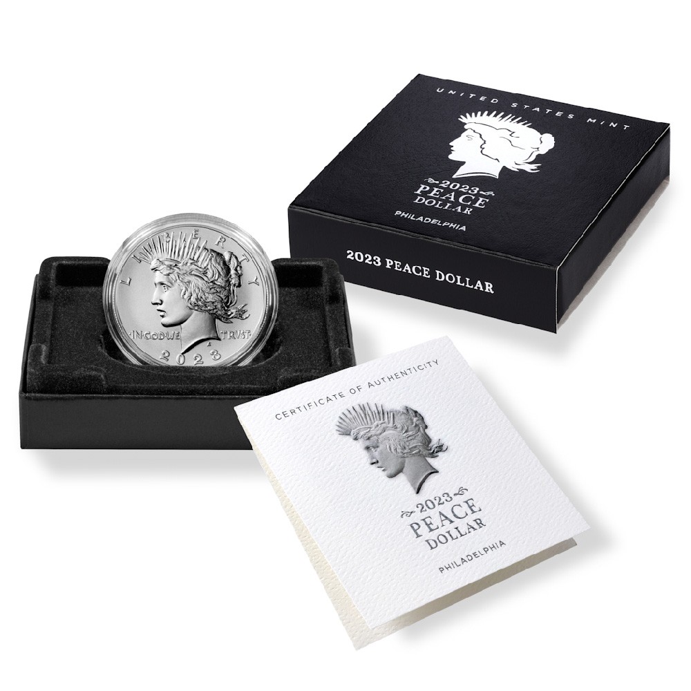 2023 $1 Peace Silver Dollar Box, OGP & COA