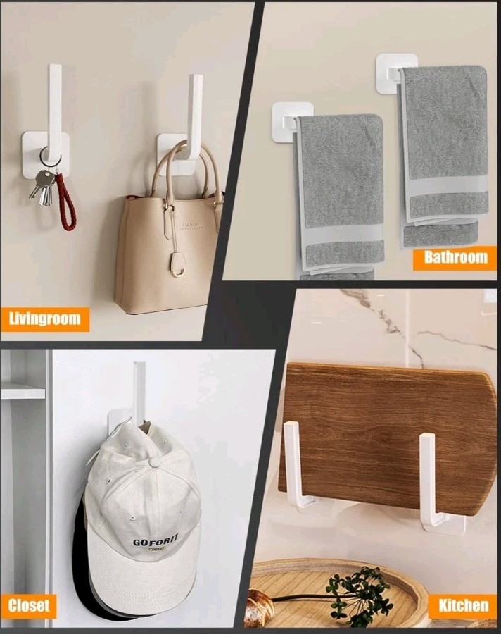 Hat Rack for Hat Storage (4-Pack), Multi-Purpose Hat Organizer, Strong Adhesive