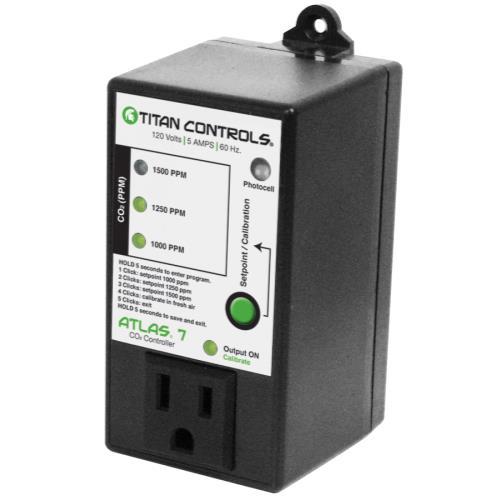 Titan Controls Atlas 7 CO2 Controller - photocell hydroponics ppm