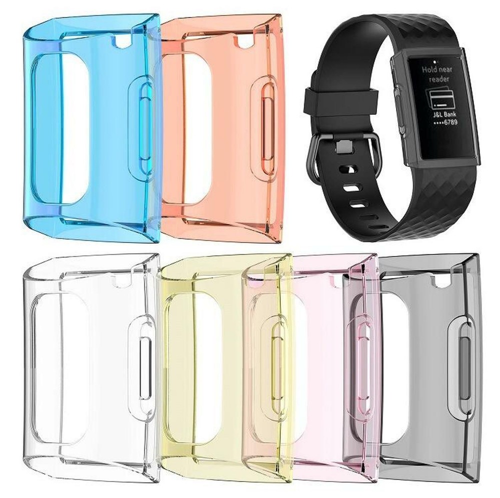 Compatible TPU Protection Silicone Case Screen Protector for Fitbit Charge 3