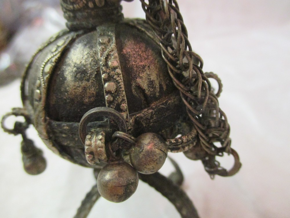 Antique silver plated Arabian Incense Ball with Stopper