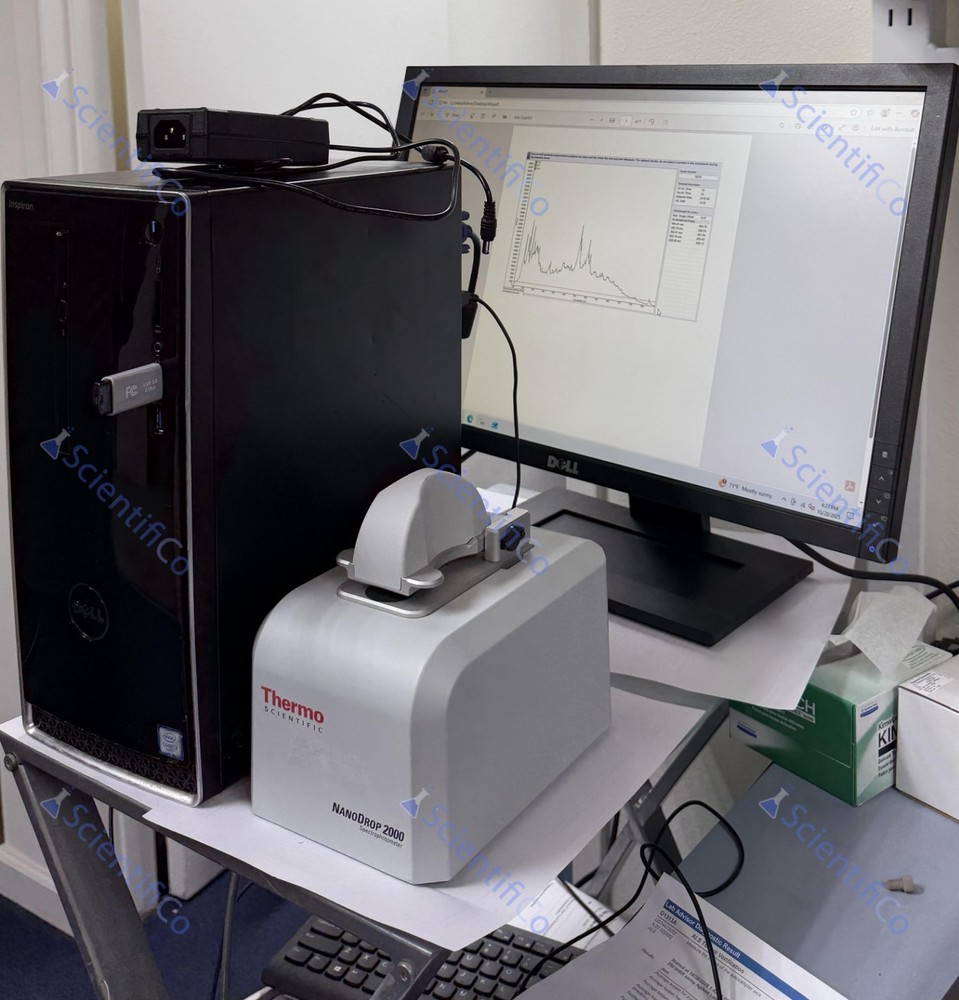 Refurbished NanoDrop 2000 Spectrophotometer with computer setup