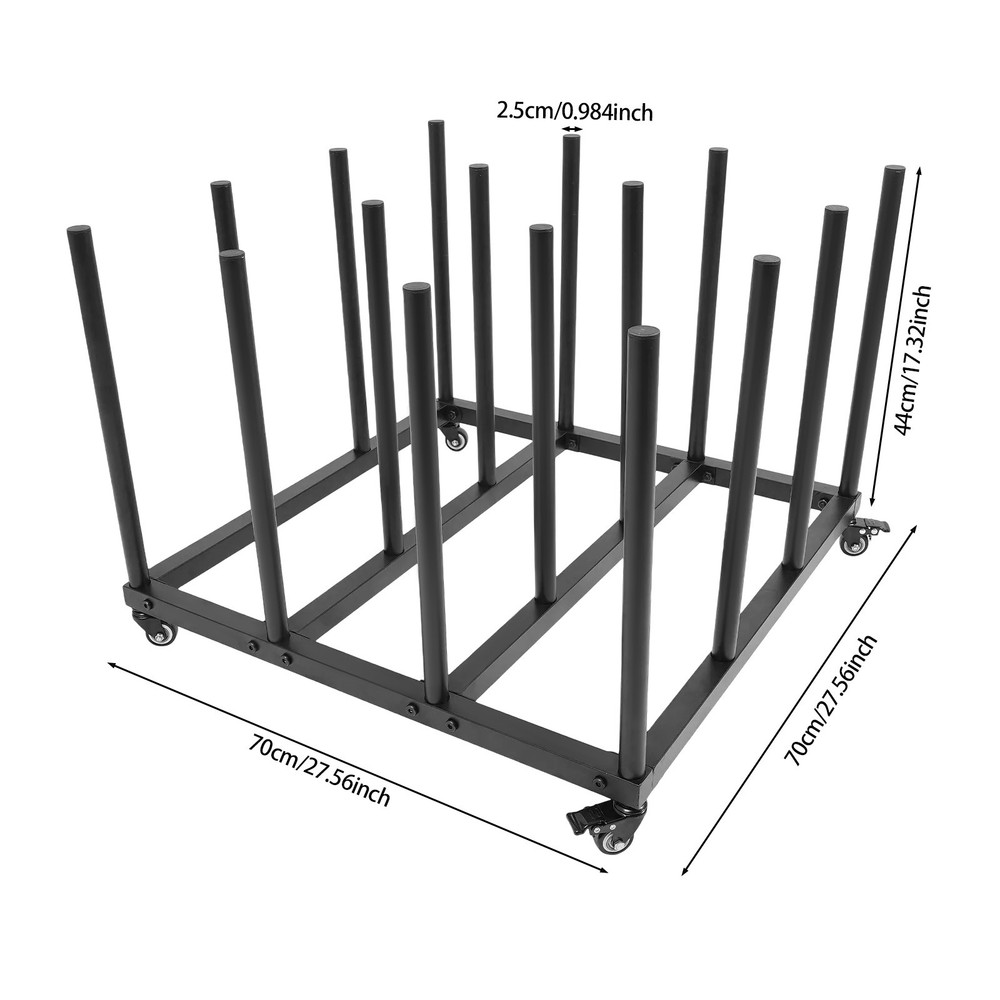 Mobile File Roll Organizer with 16 Rods for Efficient Storage