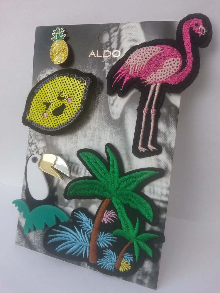 ALDO Patch & Pins set Tropical Themed