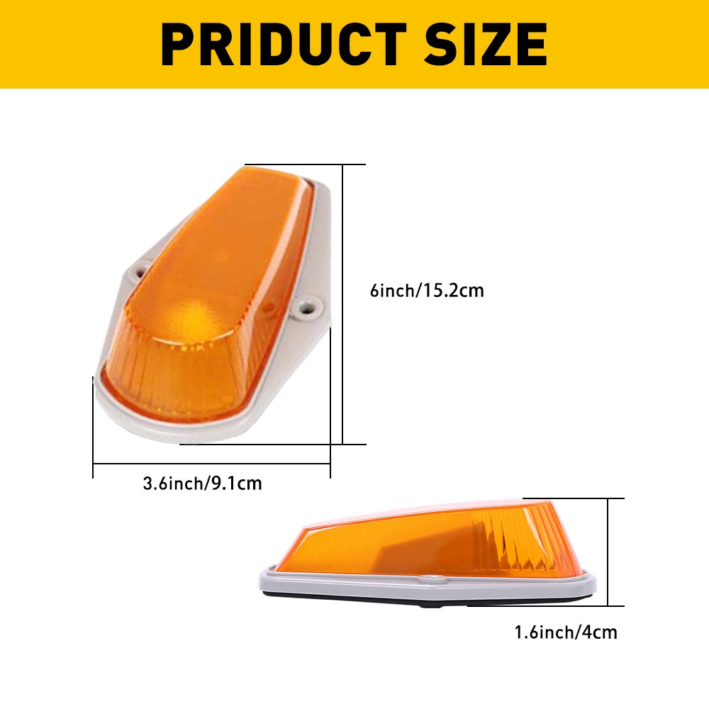 5Pcs For FORD F150 F350 Roof F250 1973-1997 Top Cab Lights Amber Marker Lights K