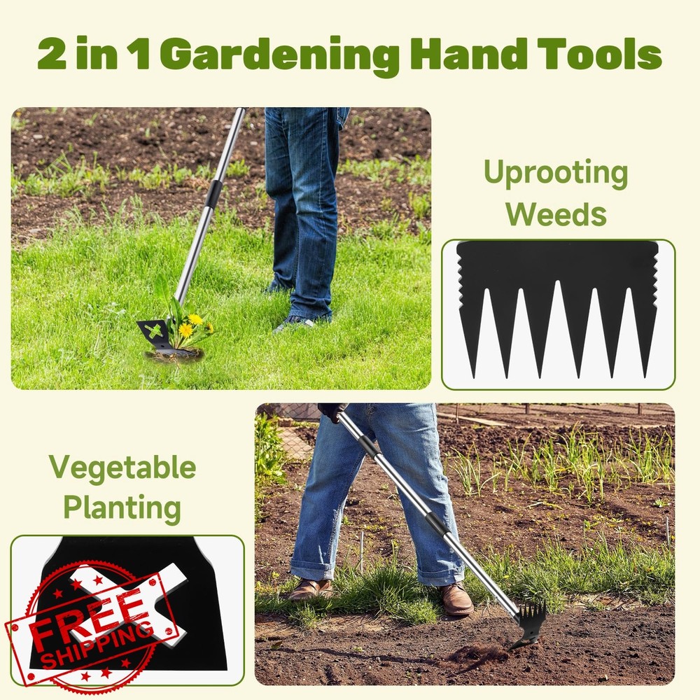 Weed Puller Tool Long Handle Garden Weeding Set Yard Patio Lawn