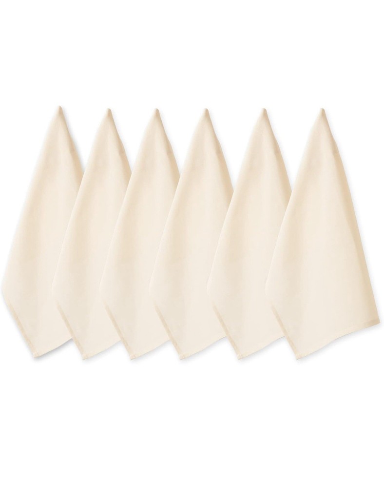 Basic Solid Cotton Dishtowel Set, Natural, 18x28 Inch, 6 Pieces