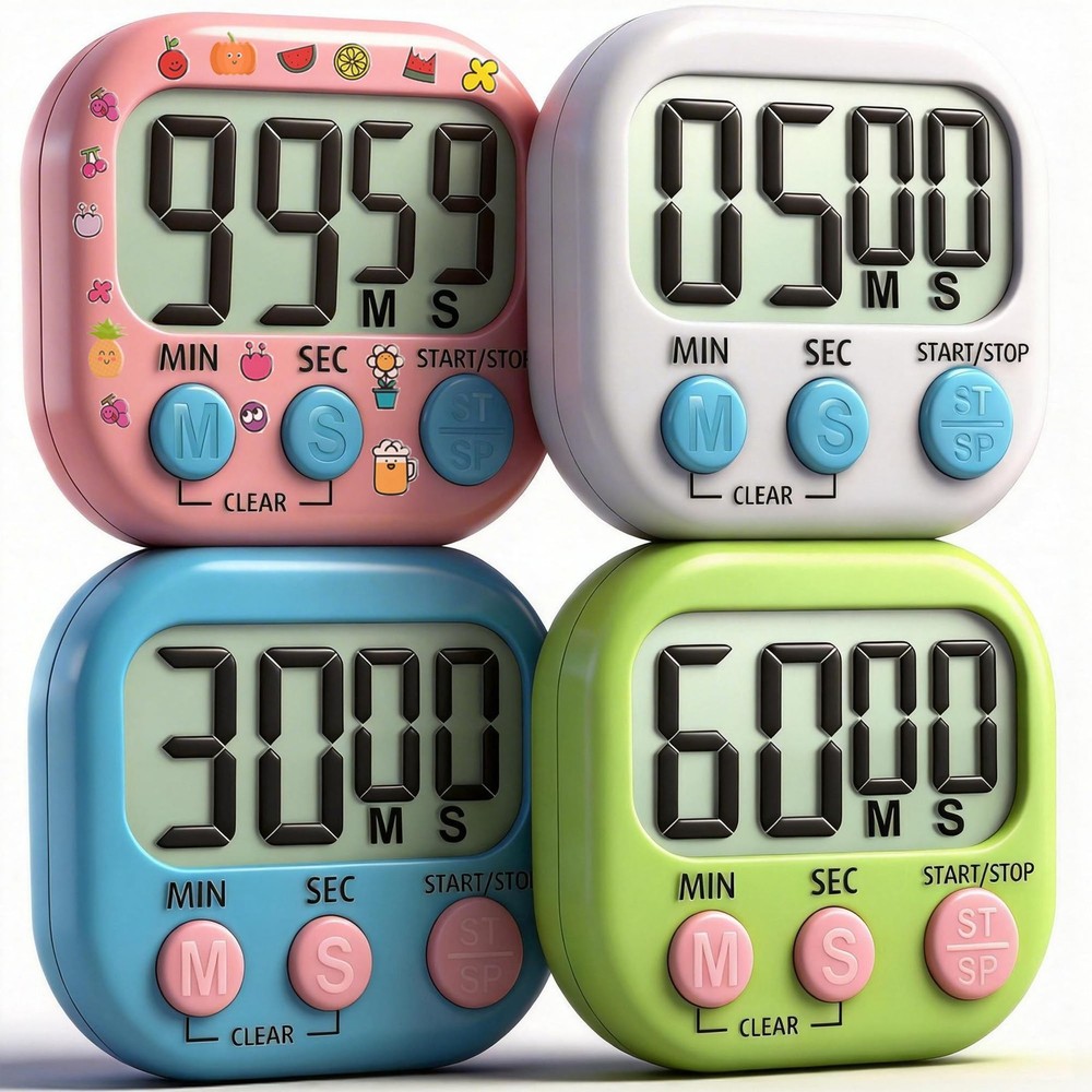 Antonki 4 Pack Digital Timer for Kids, Kitchen Timer for Cooking, Classroom, ...