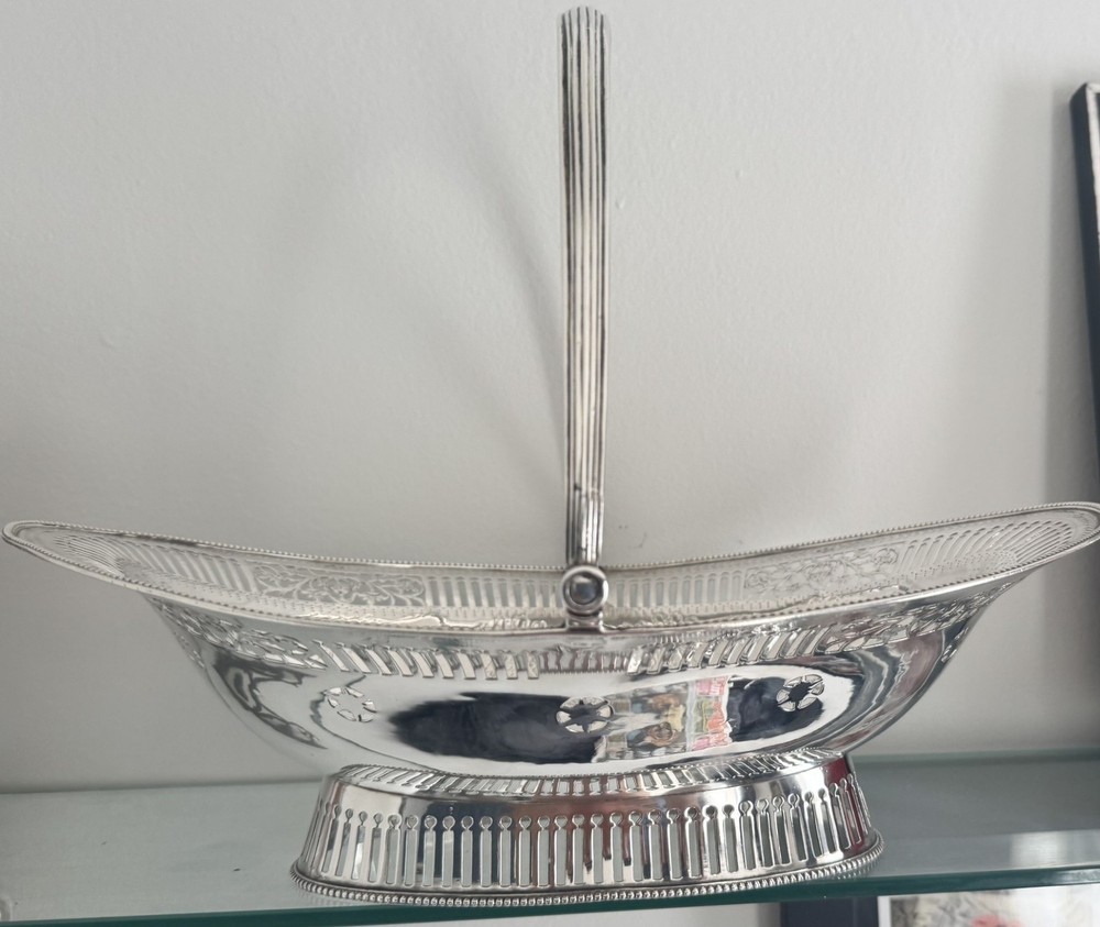 1785 Hester Bateman George III Silver Cake Basket