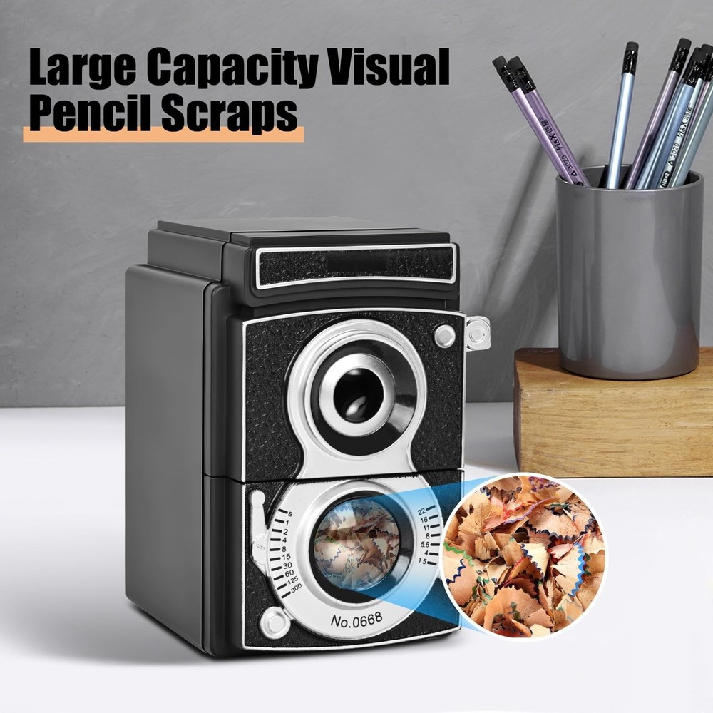 Manual Pencil Sharpener - Sharpener with Adjustable Point for Pencils and Col...