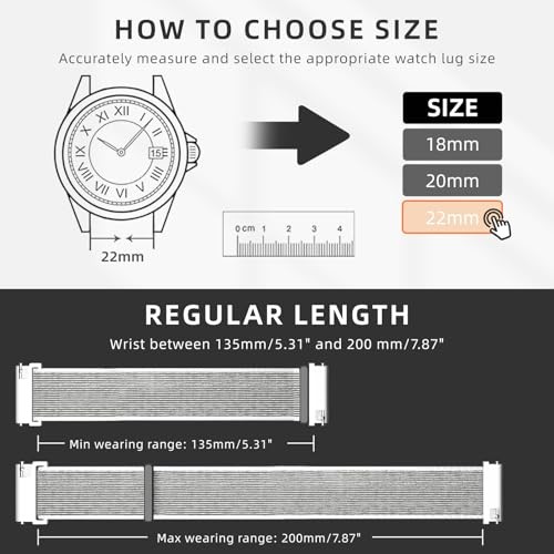 22mm Smart Watch Strap Precision Nylon Material, Quick Grayish White