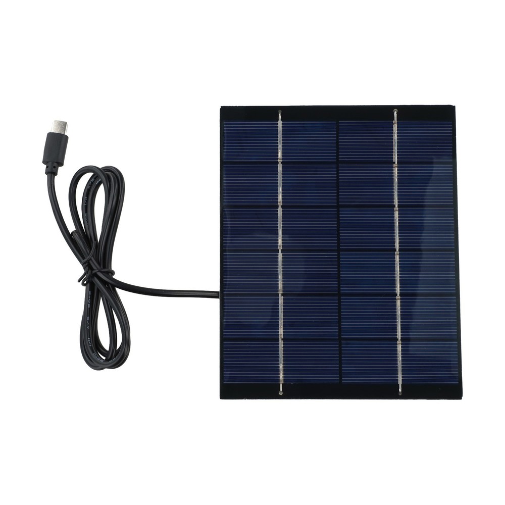 Solar Powered 2W Charger Panel with 1M Cable Suitable for Type C Output Devices