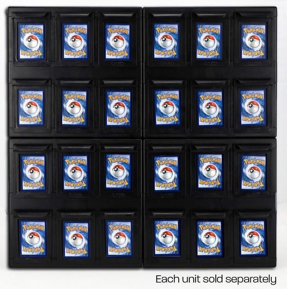 4 BCW 6 Drawer Card Catalog Black Boxes Stackable Acid Free w/ Clear Partitions