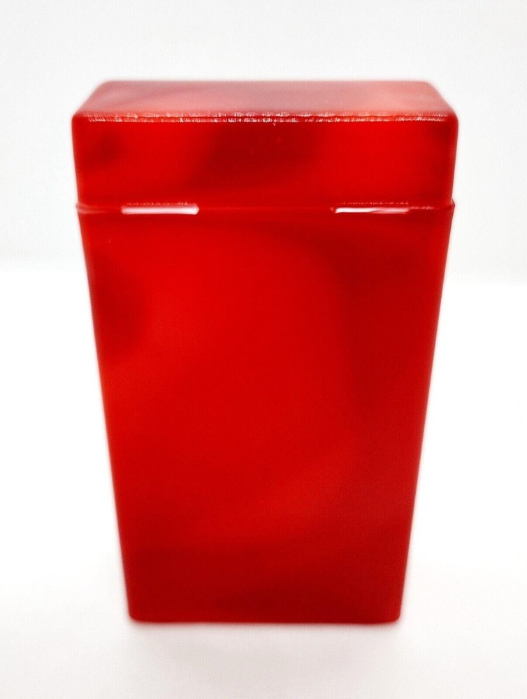Fujima Red Marble Design 100s Size Plastic Flip Top Open Cigarette Case