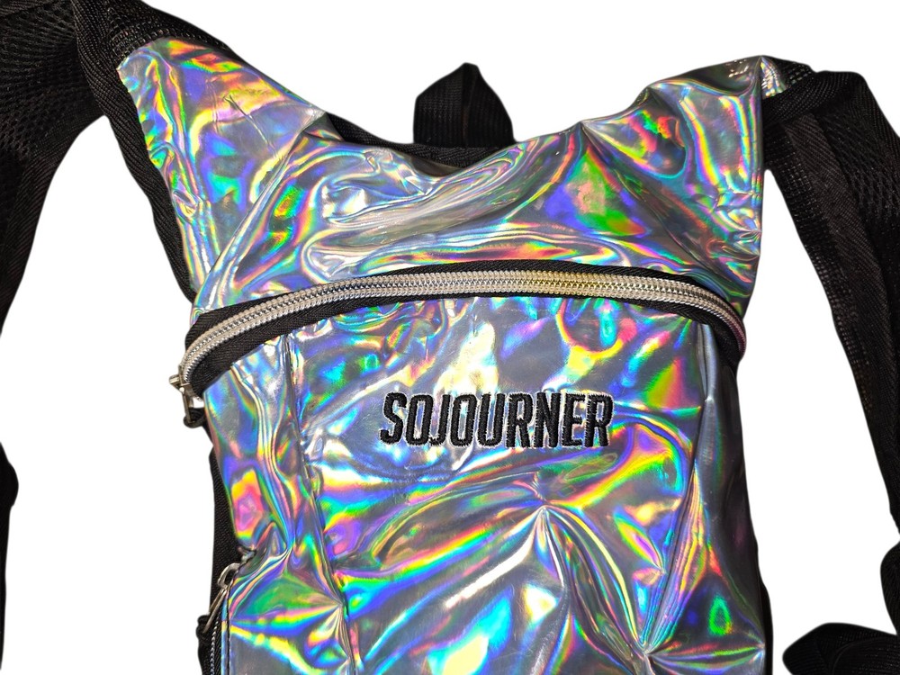 Sojourner Rave Hydration Pack Backpack 2L Water Bladder Holographic Silver
