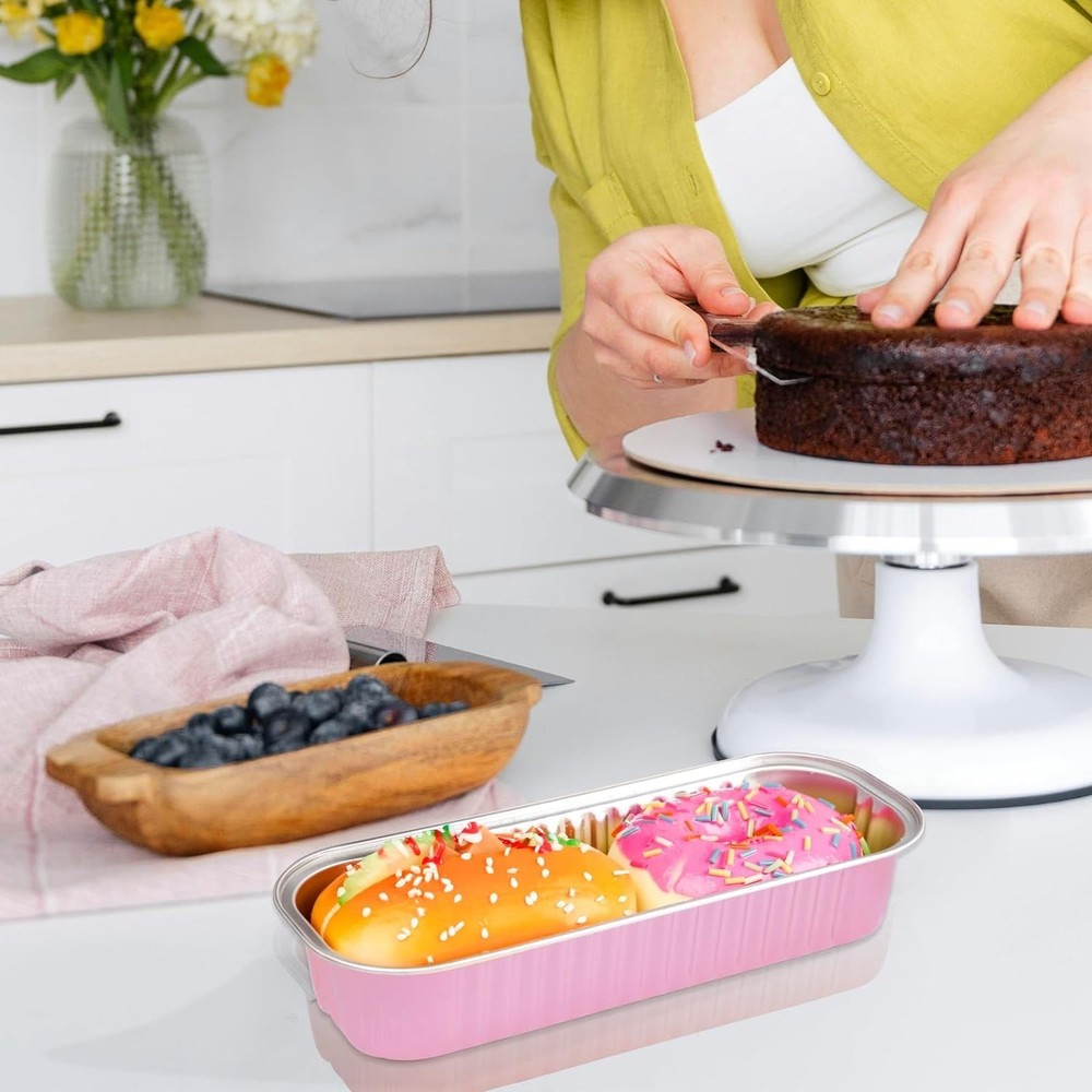 Versatile Disposable Mini Loaf Baking Cups with Lids - Ideal for Parties