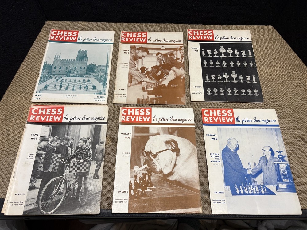 1955 Chess Review magazine, all 12 issues