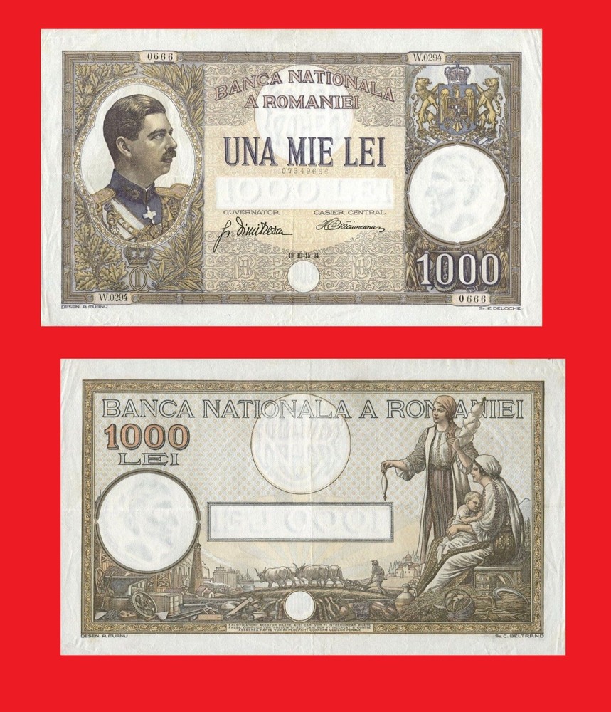 ROMANIA 1000 LEI   1934  - Copy