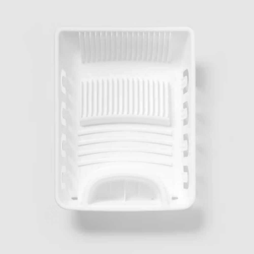 Plastic Dish Drainer White Freestanding Polypropylene Dish Drying Rack,