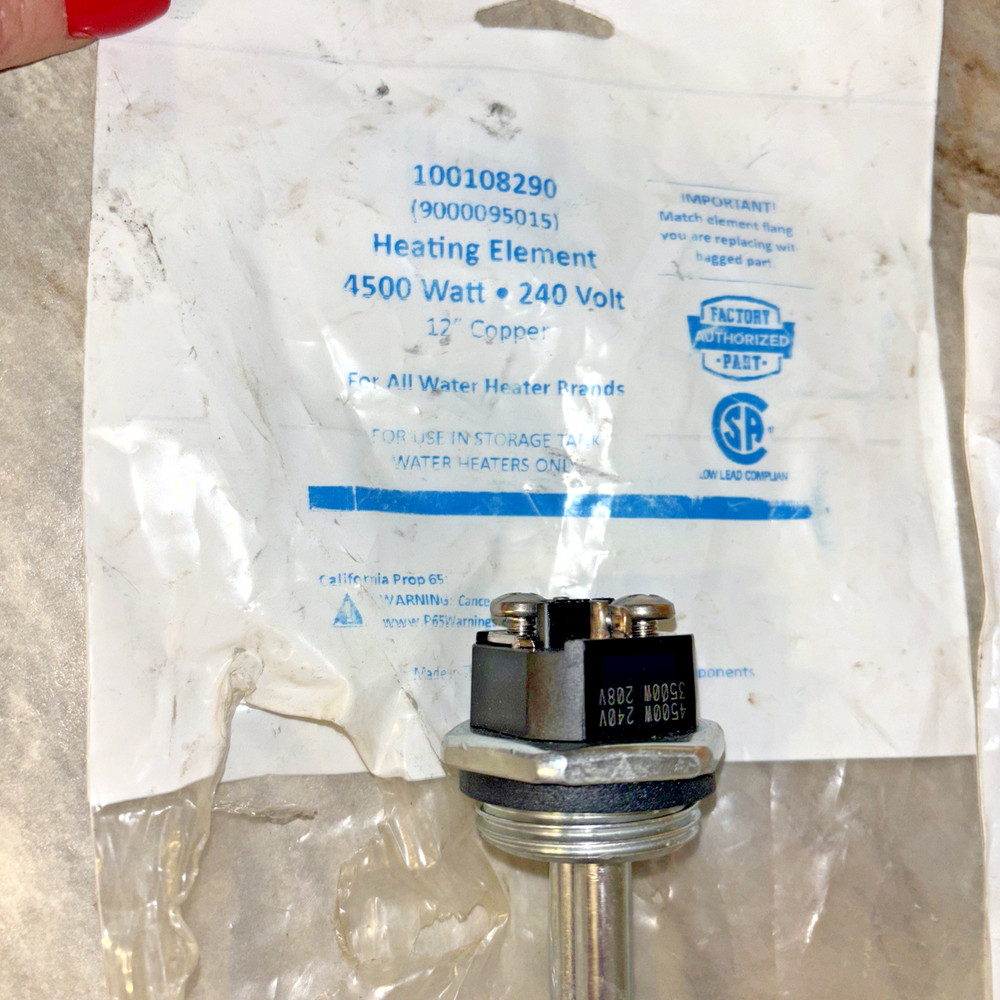 12” Copper 100108290 Water Heating Element 240V 4500W- For All WH Brands