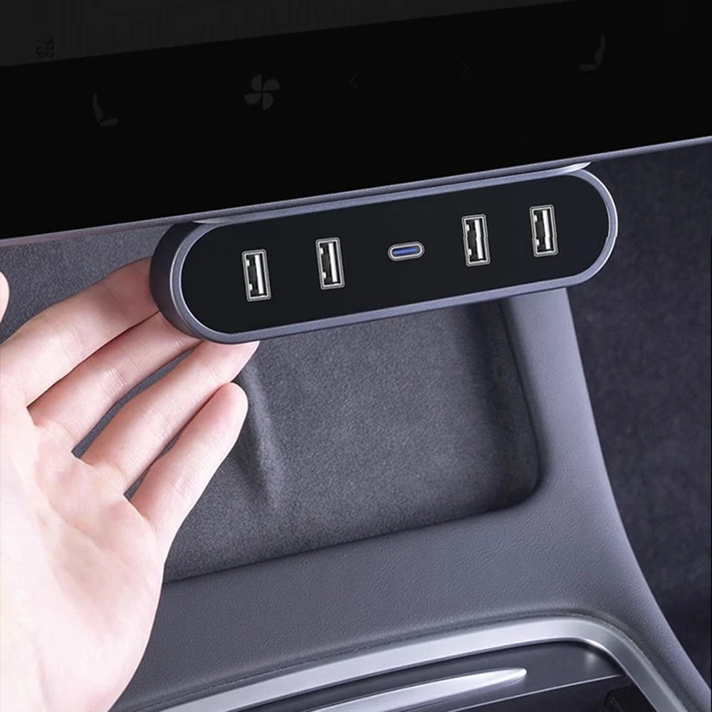 Foldable Charger Hub for Tesla For Model 3 Streamlined Under Screen Docking