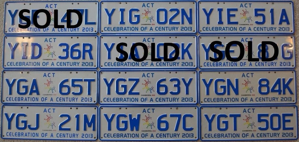 Australia Capital Territory ACT License Plate